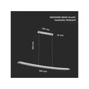 Lampada Led A Sospensione Moderno Designer Bend 18W Con Vetro Lungehzza 985mm 4000K SKU-3898