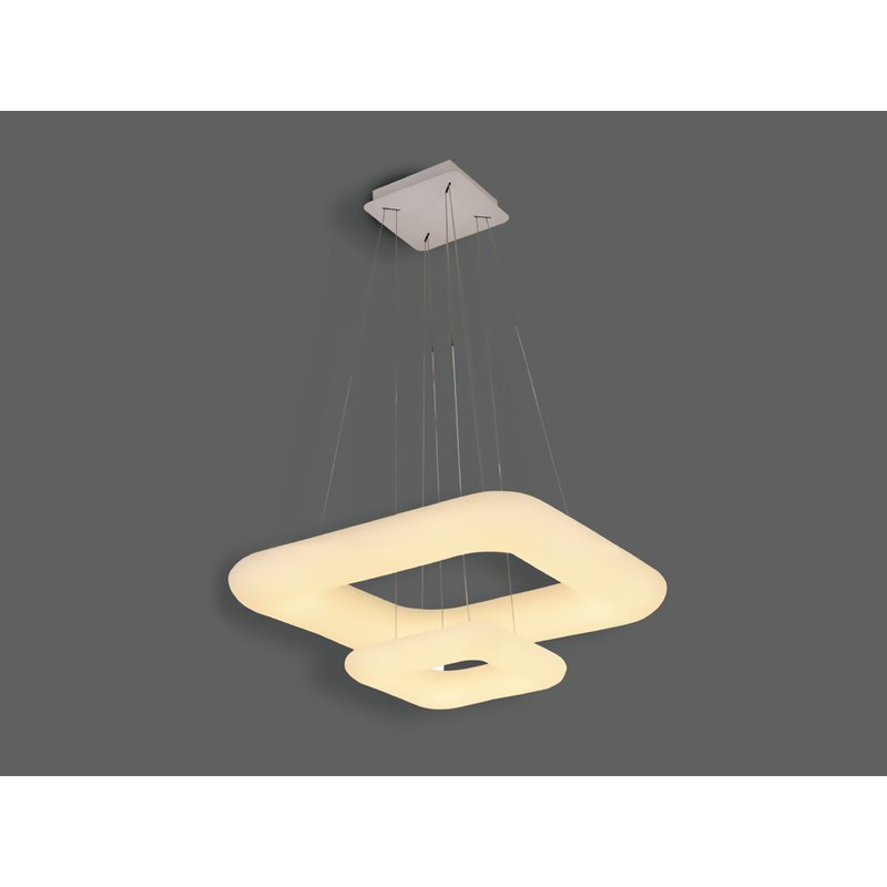 Lampada Led A Sospensione Moderno Quadrata Doppio Anello CCT 600X600mm 300X300mm 68W Dimmerabile Telecomando 3 In 1 SKU-3965