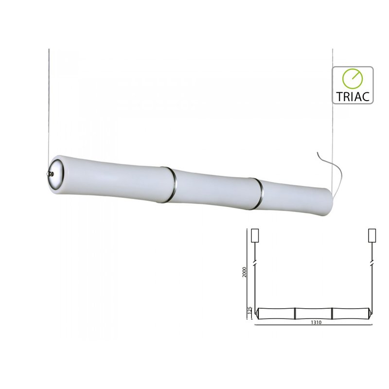 Lampada Led A Sospensione Moderno Forma 3 Canne Bambu Lunga 1310mm 52W 3000K Dimmerabile Triac Dimmer SKU-3979