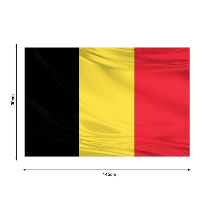 Bandiera Belgio 145X90cm In Tessuto Poliestere Con Passante Per L'Asta