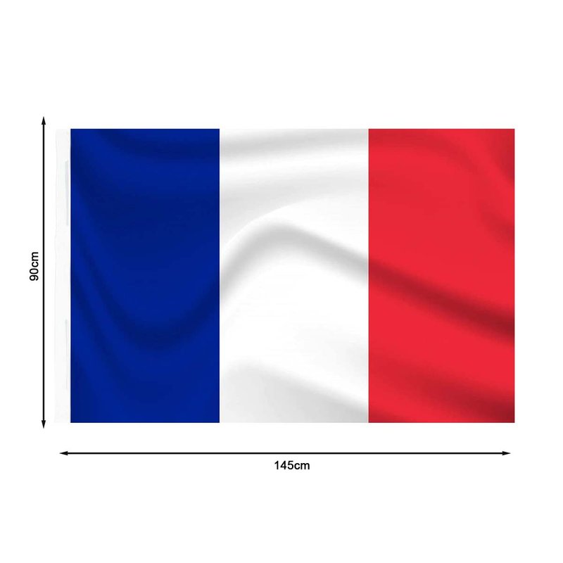 Bandiera Francese Francia 145X90cm In Tessuto Poliestere Con Passante Per L'Asta