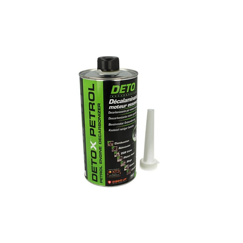 WARM UP Detox Petrol DP1000 Decarbonizzante Disincrostante Motore Benzina 7 in 1:Camera di Combustione Immissione Valvola EGR Testata Fasce Catalizzatore 1000ml