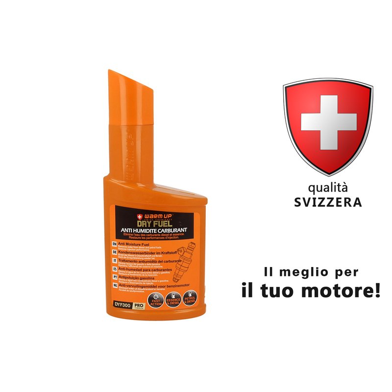 WARM UP Dry Fuel DYF300 Antiumidita e Disperdente D'acqua Per Diesel e Benzina 300ml