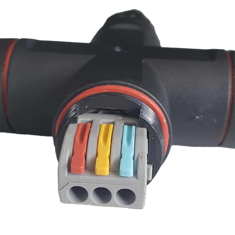 2 Connettore Giunta Di Connessione Forma X IP68 Senza Viti Collegamento Veloce 3 Posti Per Cavo Elettrico 6-12mm 150x30mm