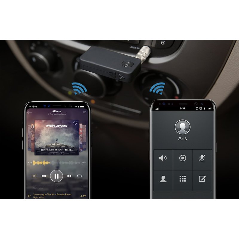 Ricevitore Bluetooth 4.1 Adattatore Wireless Audio Portatile con Microfono Stereo Auto Casa con 3,5 mm AUX