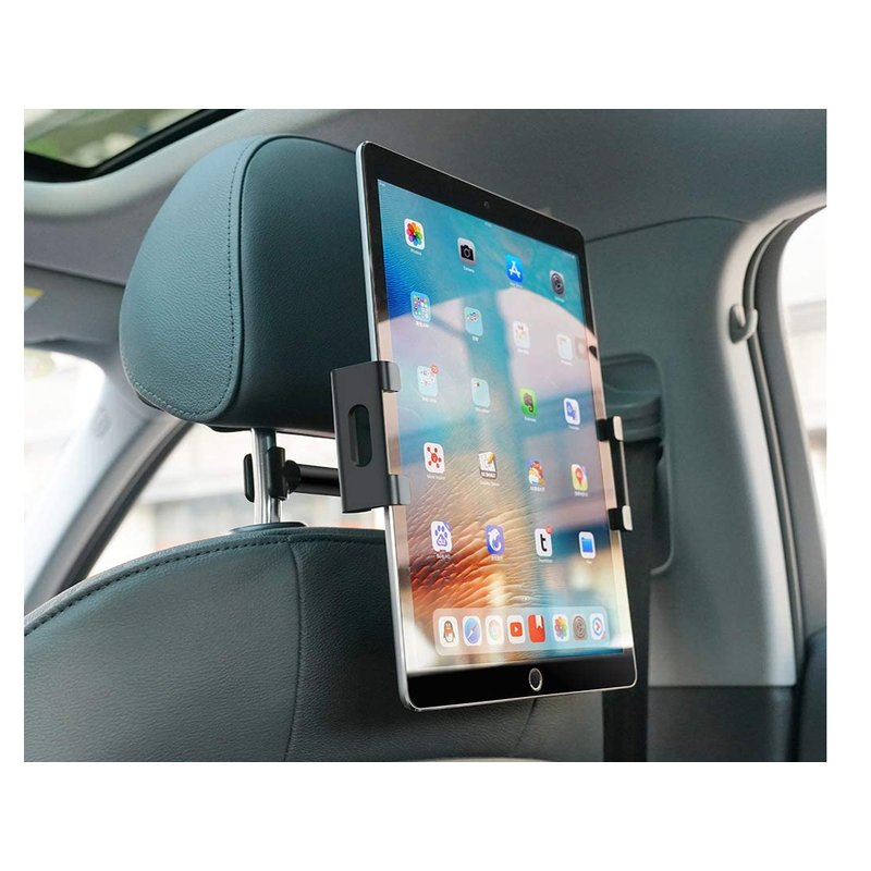 Porta Celluare Poggiatesta Auto Supporto Smartphone Tablet Da 5~9" Nero Rotazione di 360 Gradi Per Sedile Posteriore