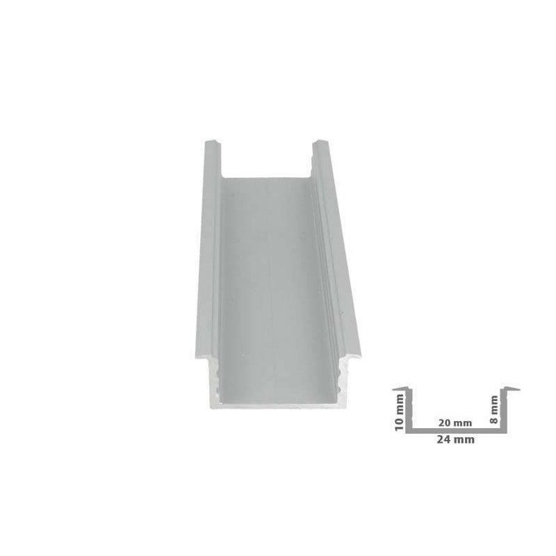 3 Metri Profilo Canalina Barra Alluminio Larga Da Incasso Per Striscia Led Fino A 20mm