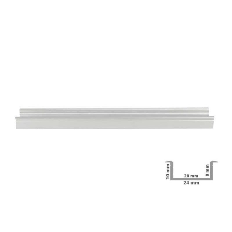 3 Metri Profilo Canalina Barra Alluminio Larga Da Incasso Per Striscia Led Fino A 20mm