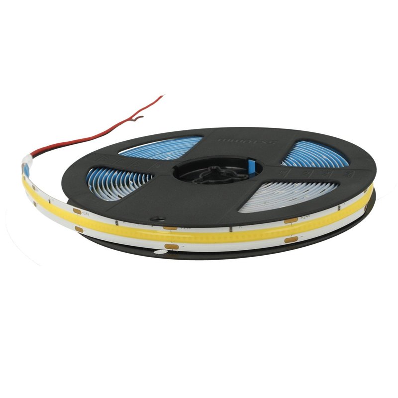 24V Bobina Striscia Led COB 14W/M 120LM/W 1700LM/M CRI 90 Bianco Freddo 6000K 5 Metri IP20 No Puntini Luce Continua Uniforme