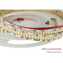 24V Bobina Striscia Led 30W/M 140LM/W 4200LM/M Bianco Caldo 3000K 1200 Smd 2835 5 Metri