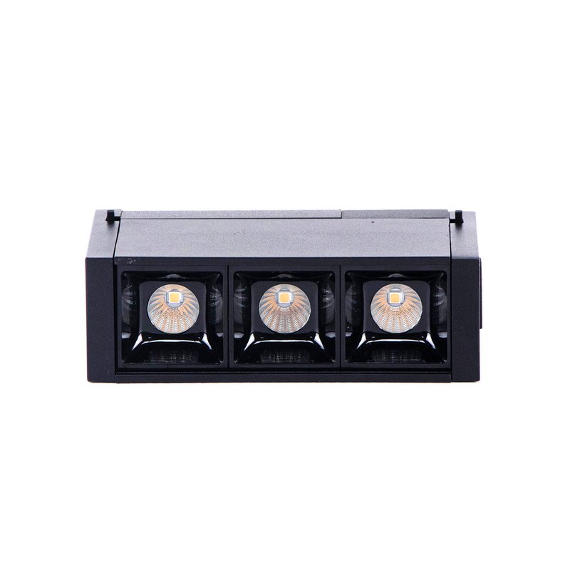 Faretto Led Spotlight 3X1W 24V Caldo 3000K CRI 90 UGR 19 Per Sistema Binario Magnetico SKU-7960