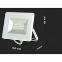 Faro Led Flood Light 20W Carcassa Bianca IP65 Neutro 4000K Super Slim SKU-5950