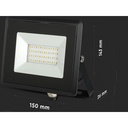 Faro Led Flood Light 20W Carcassa Nera IP65 Freddo 6400K Super Slim SKU-5948