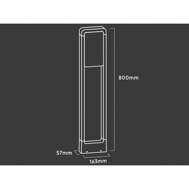 Paletto Led Lampioncino Da Gardino Esterno IP65 10W Neutro 4000K Corpo Nero Chip Samsung SKU-20114