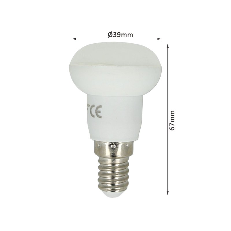 Lampada Faretto LED E14 R39 3W=25W Bianco Freddo Ghiaccio 6400K 220V Diametro 39mm SKU-21212