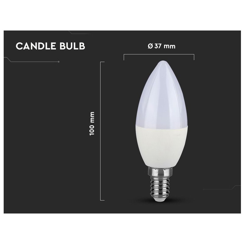 Lampadina LED Chip Samsung E14 C37 5,5W a Candela 3000K Dimmerabile SKU-20045