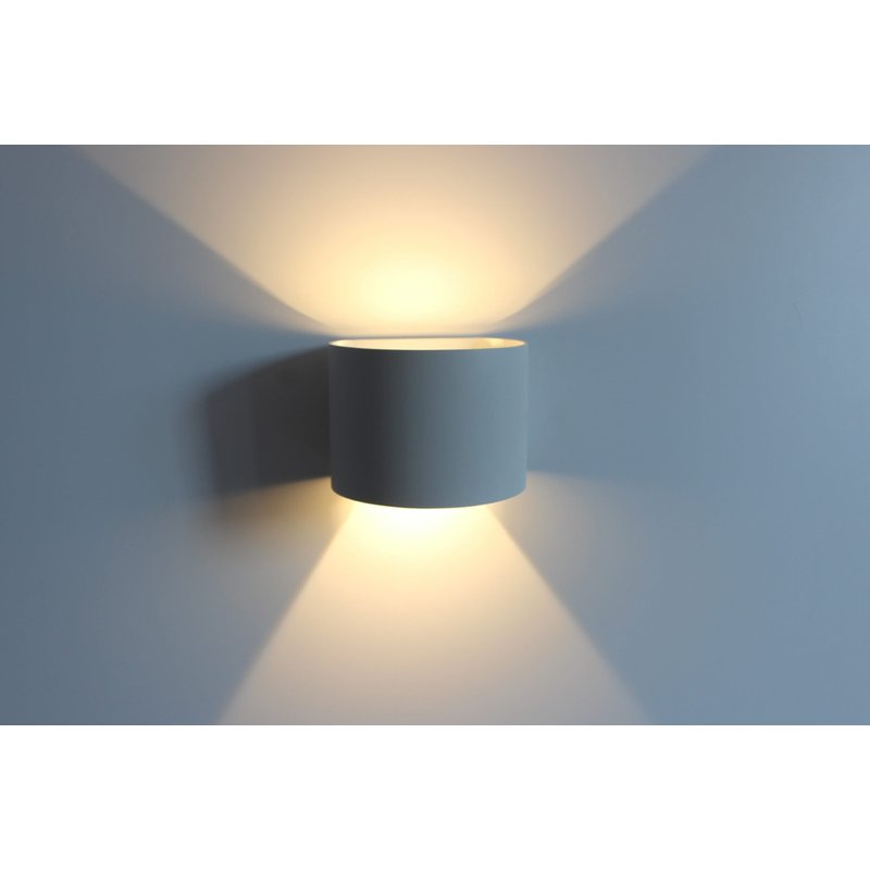 Applique Led Da Parete Bryana 6W Carcassa Bianca Circolare Bianco Neutro IP65 Doppio Illuminazione Angolo Regolabile SKU-7091