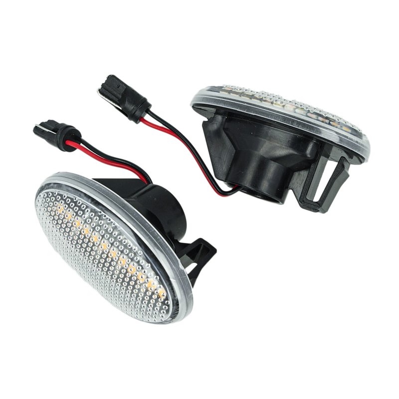 Kit Freccia Laterale a Led Side Marker Lente Trasparente Luce Arancione Per Mercedes Benz Viano Vito W639 Classe A W168