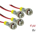 4 Pezzi Mini Viti Lampada Led Screw Con Filo Rondella 6V Bianco 6000K Luci Spia Per Moto Epoca