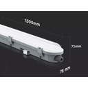 Plafoniera Led 150cm 48W 120lm/W 5760 lm Freddo 6400K IP65 Copertura Satinata SKU-2120202