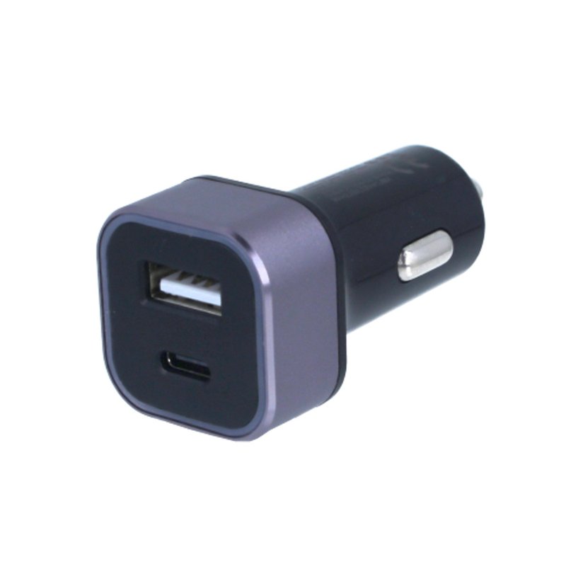 Caricatore Da Auto 2 Porte USB C PD USB-A 2,4A Ricarica Rapido Massimo 32W Quadrata 29X29mm