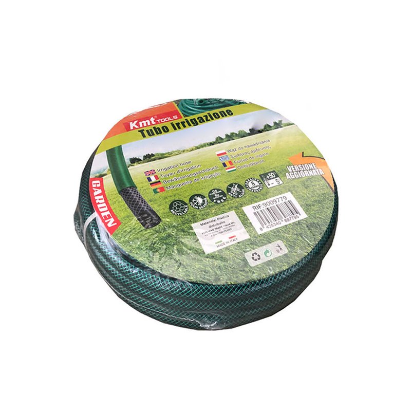 Tubo Irrigazione Retinato 3 Strati Nero Verde 1/2'' 12,5mm 15 Metri Tubo Flessibile da Giardino