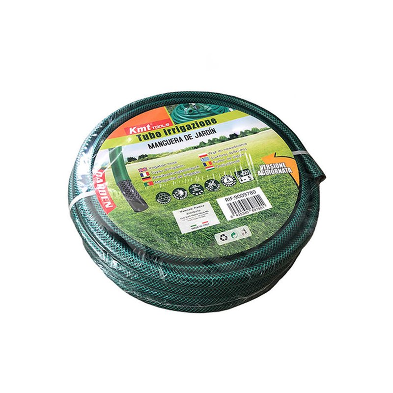 Tubo Irrigazione Retinato 3 Strati Nero Verde 1/2'' 12,5mm 20 Metri Tubo Flessibile da Giardino