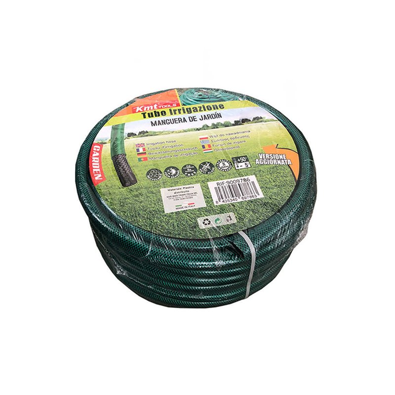 Tubo Irrigazione Retinato 3 Strati Nero Verde 3/4'' 19mm 25 Metri Tubo Flessibile da Giardino