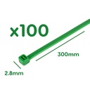 100 Fascette Plastica Verde Giardinaggio 2.8X300mm