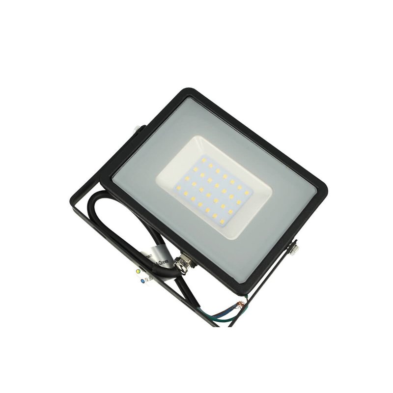 Faro Led Flood Light 30W IP65 Bianco Freddo Super Slim Carcassa Nera Smd Samsung Garanzia 5 Anni SKU-402