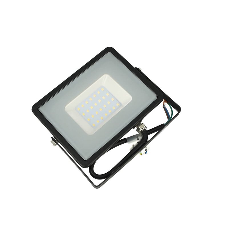 Faro Led Flood Light 30W IP65 Bianco Freddo Super Slim Carcassa Nera Smd Samsung Garanzia 5 Anni SKU-402