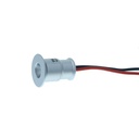 4 PZ Mini Faretto Led Da Incasso 1W DC 12V Caldo 3000K Carcassa Argento Angolo 30 Gradi Foro 15mm 20X25mm