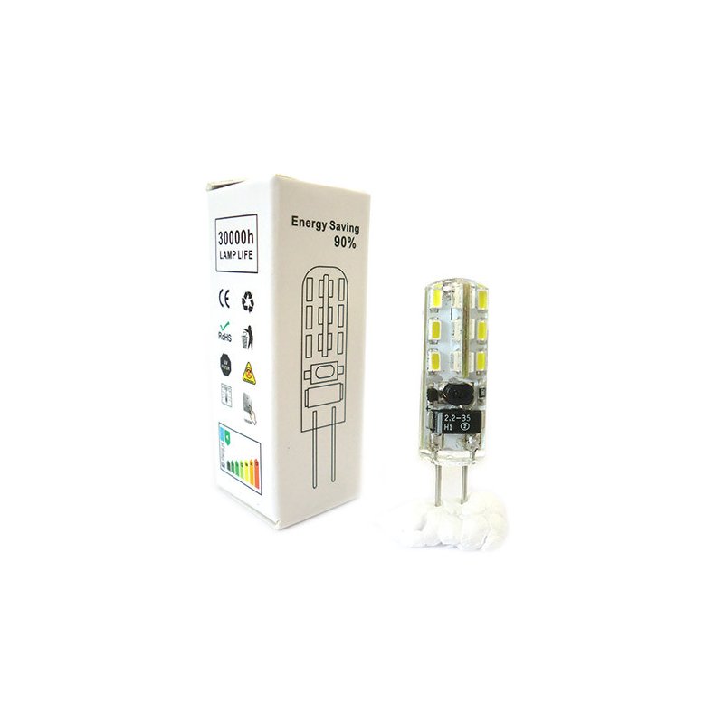 Lampada LED Bispina G4 24 SMD 3014 DC/AC 12V Con Silicone Bianco Neutro 4000K