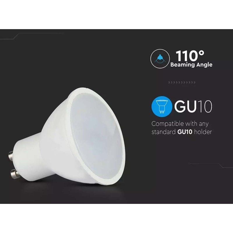 3 PZ Lampada Led GU10 5W 220V 110 Gradi Bianco Freddo 6400K Diffusore Opale SKU-217271