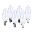 6 PZ Lampada A Led E14 C37 5,5W Bianco Caldo 2700K Forma Goccia Oliva Candela 200 Gradi 220V SKU-2736