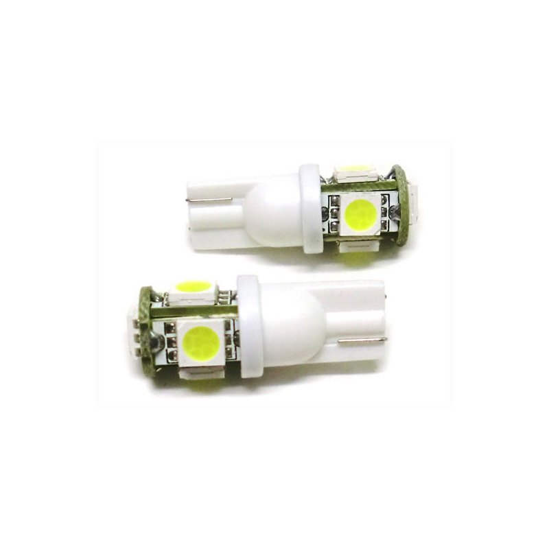 24V Lampada Led T10 W5W 5 Smd Bianco Luci Posizione Camion