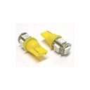 24V Lampada Led T10 W5W 5 Smd Arancione X Freccia Lateraie Camion