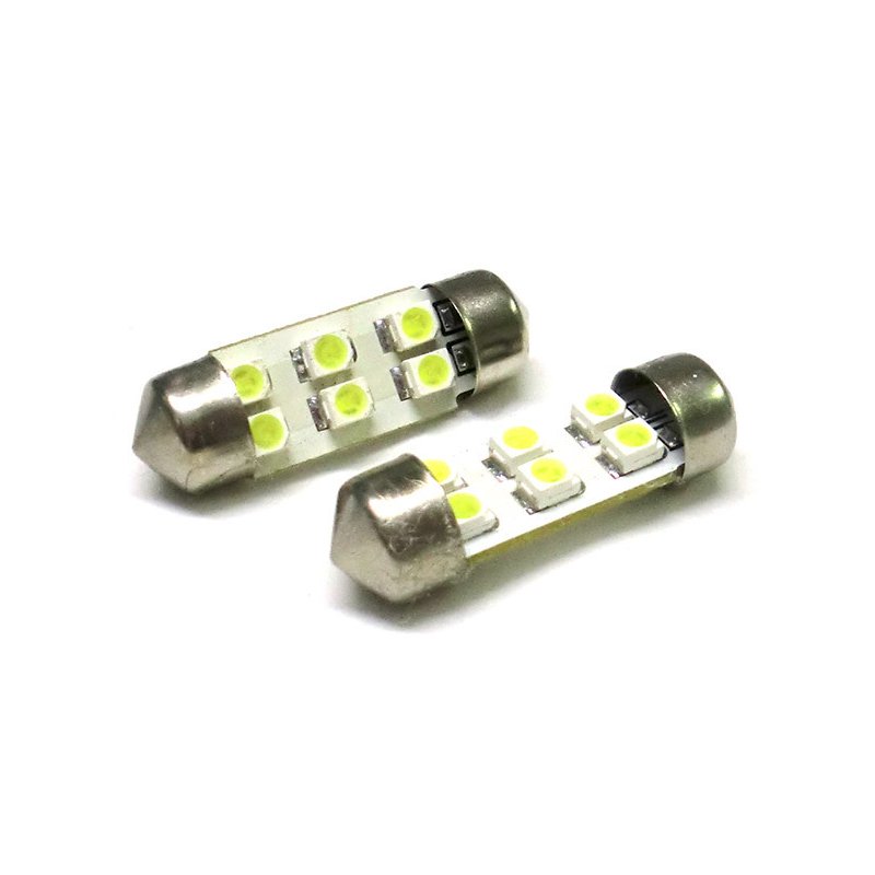 24V Lampada Led Siluro T11 C5W 31mm 6 Smd Bianco Ghiaccio Per Camion