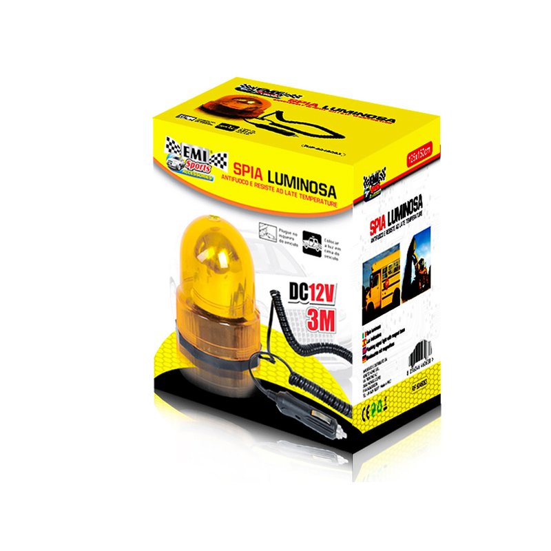 Lampeggiante di Emergenza Magnete Lampada Stroboscopica Luce Strobo Arancione Per Trattore Muletto 12V