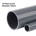 20 Metri Tubo Rigido Diametro 16mm Autoestinguente Grigio - 10 Pezzi da 2 Metri