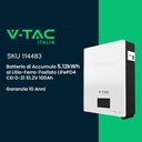 Batteria di Accumulo Per Fotovoltaico, Litio-Ferro-Fosfato LiFePO4, BMS Integrato CEI 0-21, Garanzia 10 Anni (5.12KWh 51.2V 100Ah)