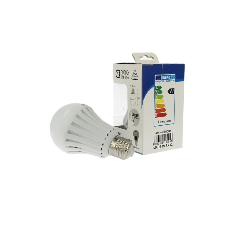 2 Lampade Led E27 A60 Luce Emergenza 7W Ricaricabile Intelligente Anti Blackout Gancio Incluso