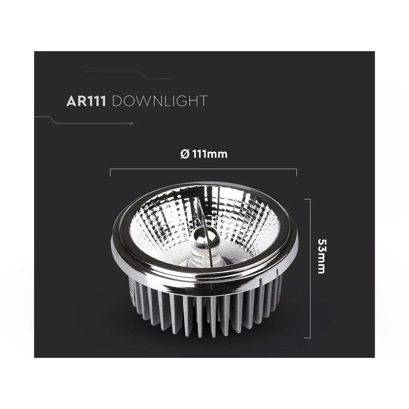 Lampada Faretto Led AR111 20W AC 220V Freddo 6500K Doppio Riflettori Intercambiabile 20 40 Gradi SKU-212794