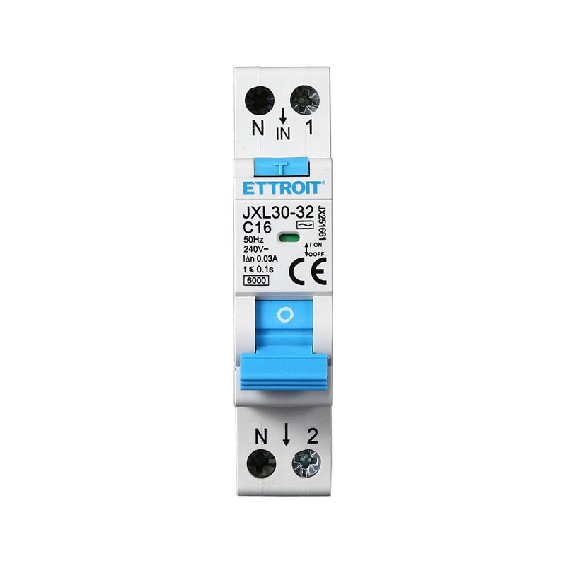 ETTROIT Interruttore Magnetotermico Differenziale 1P+N 16A 6KA 30mA 220V Occupa 1 Modulo DIN