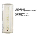 Lampada di Emergenza a LED 3.5W 400lm Luce Fredda 6500K Autonomia 3 Ore Batteria Ricaricabile al Litio