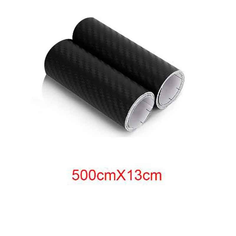 2 Rotoli Pellicola Adesiva Carbonio Rivestimento Nero per Auto e Moto 13cm x 500cm Effetto 4D