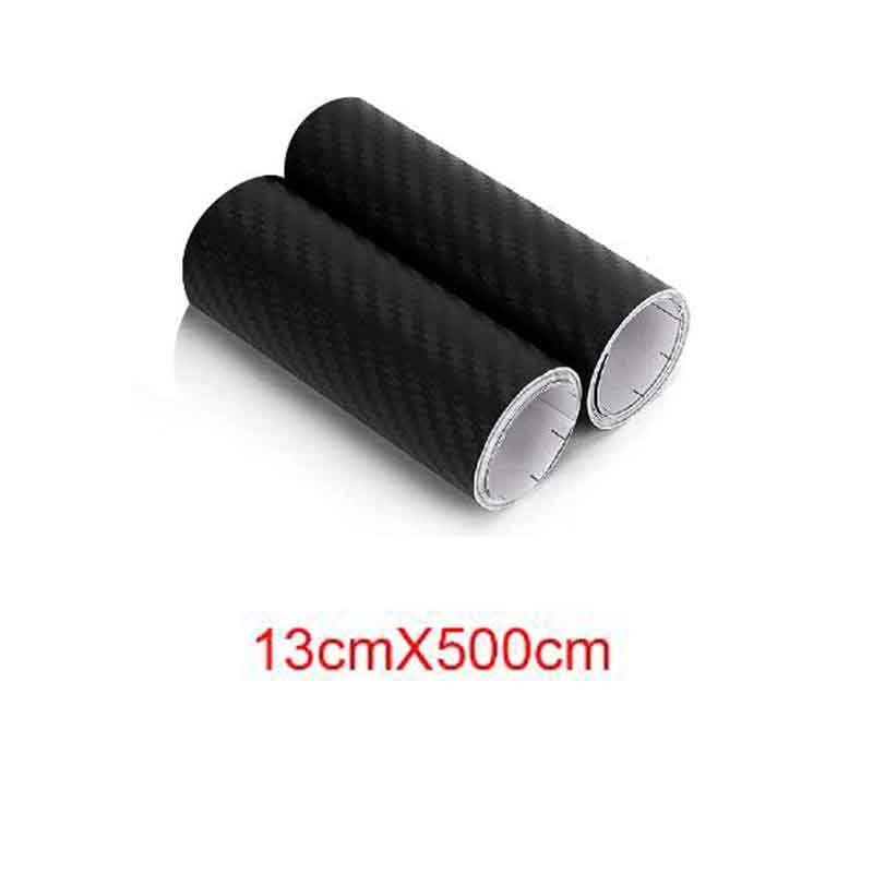 2 Rotoli Pellicola Adesiva Carbonio Rivestimento Nero per Auto e Moto 13cm x 500cm Effetto 5D