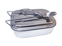 Lunchbox in Acciaio Inox Contenitore Per Pranzo Scatole Bento con Tre Scomparti 1200ml Portapranzo per Scuola Ufficio Campeggio