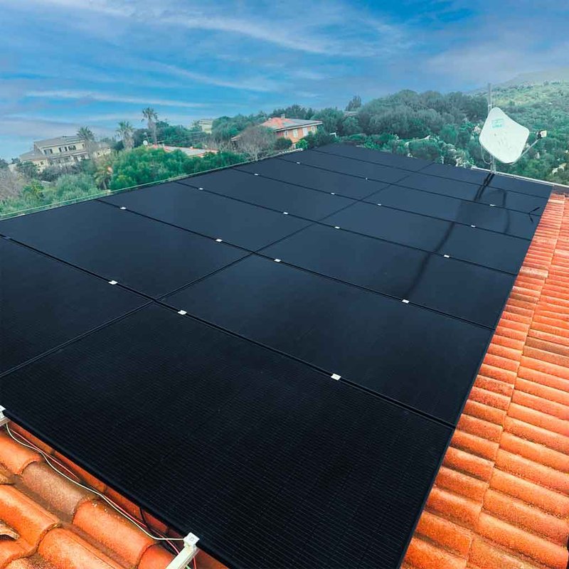 Set Pannelli Solare Fotovoltaico Monocristallino, 14KW 36 Moduli 400W Nero 1722X1134X30mm