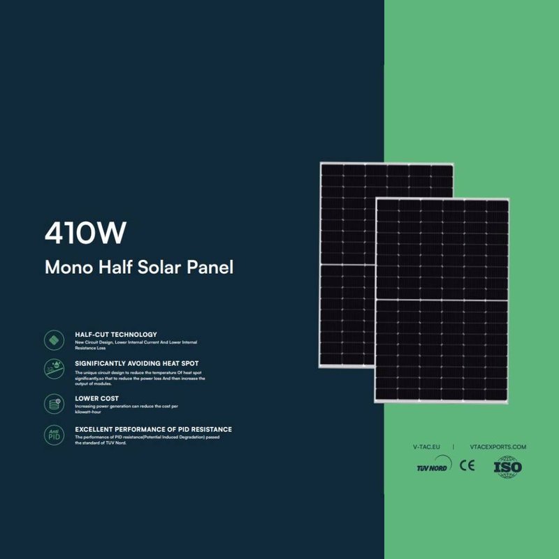 Set Pannelli Solare Fotovoltaico Monocristallino, 13KW 31 Moduli 410W Silver 1722X1134X35mm